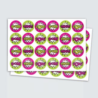 Pink Bam Stickers For Party's Labels, Card Seals, Gift labels, Favour Labels