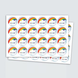 Reward Rainbow Stickers With The Wording 'WELL DONE'