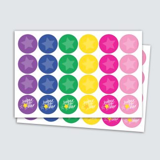 48 Reward Star Stickers For Use With Kids Reward Charts (Unicorn Colourway)