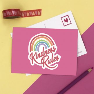 You Rock Positivity Postcard Prints 3 Pack, Kindness Rules, Choose Joy and Keep Going