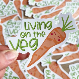Living on the veg vinyl waterproof sticker